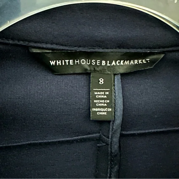 White House Black Market Fitted Knit Blazer • Navy Blue • Sz 8 • EUC - Picture 11 of 13